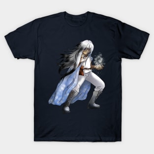 Dark elf druid with ice and snow T-Shirt